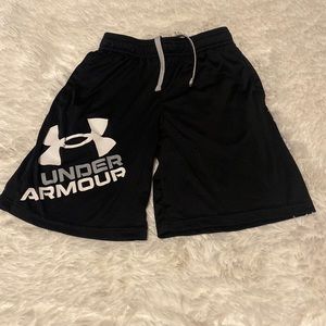Boys black under armor shorts size M. Smoke free home